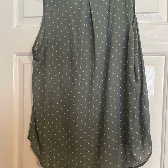 Sage Green Polka Dot Sleeveless Top - Picture 3 of 4